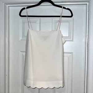 Banana Republic Scallops white tank top